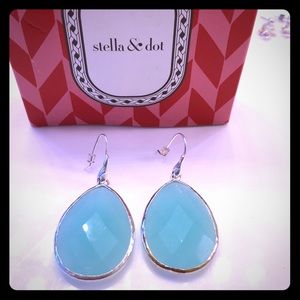 Stella & Dot turquoise & silver earrings